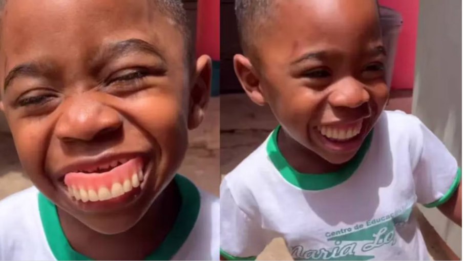 VÍDEO: menino de 3 anos coloca dentadura da avó e diverte a web